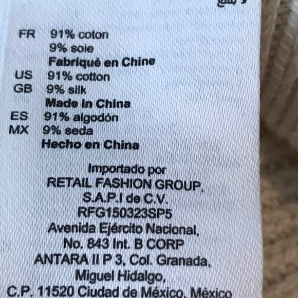 Sandro Paris Cream Crew Neck 91%Cotton 9% Silk Sweater Size M - Picture 8 of 8